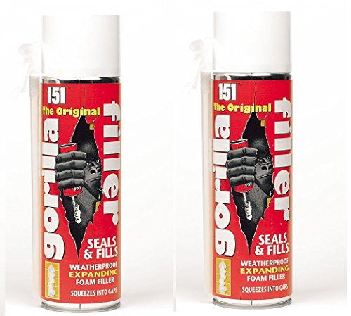 Scotvision® 2 x Gorilla Filler Expanding Foam Gap Airtight Crack Seals Weather Proof 750ml.