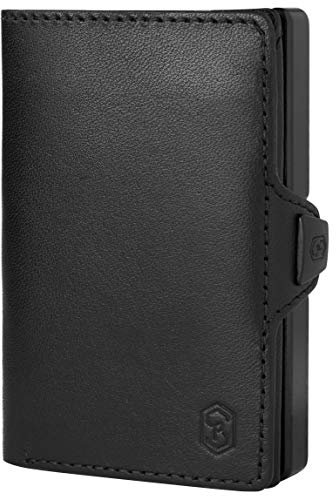 ZNAP® Slim Wallet Kreditkartenetui Geldbörse Herren Kartenhalter Geldbeutel Herren Kartenetui Herren Geldbeutel Herren Portemonnaie mit RFID Schutz | 8 Karten| Schwarz