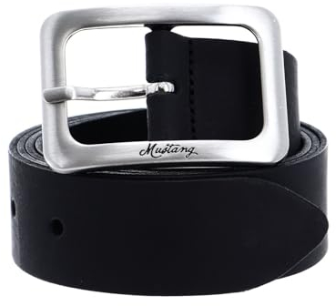 MUSTANG Gürtel Damen Leder Ledergürtel 30 mm Rindleder Damengürtel (Schwarz, 80)