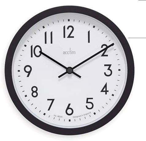 Acctim Elstow 22843 Wall Clock in Soot Black