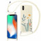 Yoedge Handykette Handyhülle für iPhone X/iPhone XS Hülle mit Band Kette 5,8, Necklace Schutzhülle mit Kordel zum Umhängen TPU Stoßfest Silikon Case mit Aesthetic Muster für iPhone XS, Floret