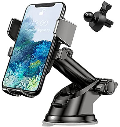 Moioee Handyhalterung für Auto, 360° drehbar, Handyhalterung für Windschutzscheibe, Armaturenbrett, Lüftungsschlitz, universell für alle Handys und weitere Geräte, mit Saugnapf und Clip