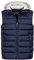 Indicode Herren Stockton Steppweste mit abnehmbarer Jersey-Kapuze | Herrenweste Weste Navy M