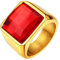 U7 Quadrat Geburtsstein Ring für Herren Damen Fingerring Edelstahl Herren Gold Siegelring mit Gravur Solitärring Namenring Männer Bandringe Statement Ring Versprechensring Modeschmuck für Ehemann