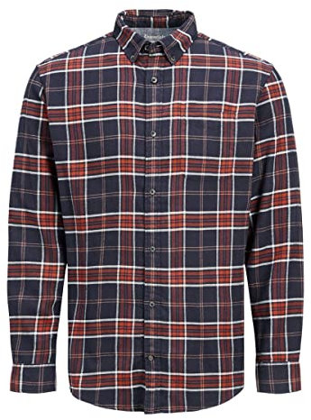 Jack & Jones Herren Jjeclassic Check Shirt L/S Au22 Sn Hemd, Hawaiian Sunset, XL EU
