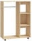 vidaXL Kleiderschrank mit offenem Fach 3 seitlichen Ablagen Rollen Garderobenschrank Garderobe Schlafzimmer Schrank Sonoma-Eiche 80x40x110cm Holzwerkstoff