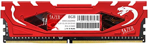 JAZER DDR4 Ram 8GB 2666MHz (PC4 21300) 288-PIN 1.2V módulo de memoria RAM de escritorio CL19 Ram con disipador de calor