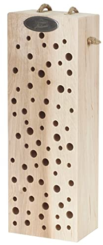 Dehner Natura Premium Insektenhotel Romina, Insektenhaus / Nistkasten für Bienen/Schmetterlinge/Käfer, ca. 10 x 29 x 6 cm, aus Karton aus FSC-zertifiziertem Kiefernholz / Metall, natur