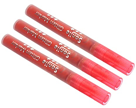 PATIKIL Metallic Paint Pens, 3 Pack Acrylic Paint Marker Flash Line Colored Markers Pen for Rock Painting, Scrapbook Crafts, DIY Photo Album, Red