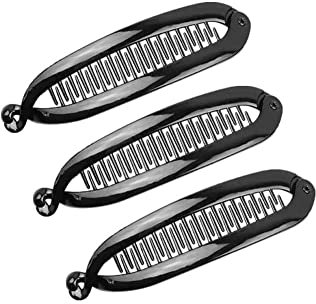 3 pinzas para el pelo con forma de pez y plátano, horquillas negras y marrones, accesorios para el cabello, pinzas para el cabello para mujeres