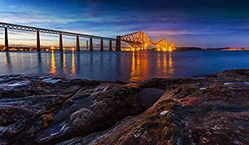 KESIMO 500 Pieces Jigsaw Puzzles For Adults Kids|Scotland Forth Rail Bridge Nature Bridges Coast RiversDIY Home Entertainment Toys For Adults Kids 52 * 38cm