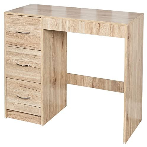 URBNLIVING Oak Wooden Bedroom Furniture Cabinet Chest of Drawers Dressing Table Wardrobe - Dressing Table