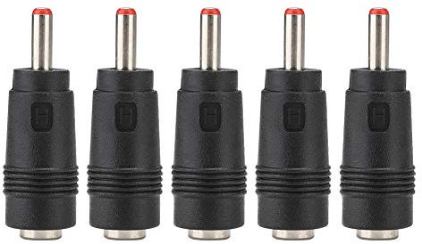 Tonysa Enchufes de CC Adaptador de Corriente CC Puntas de Conector Jack, 5 Piezas 5.5 X 2.1 Hembra a 3.5 X 1.35 MM Macho Adaptador de CC Conector Enrutador Convertidor de Potencia