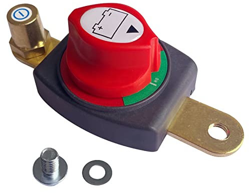 Ampper Side Post Battery Disconnect Switch, 12-48 V Battery Power Cut Master Switch Disconnect Isolator with Adapter for Car, Vehicle, RV and Boat (On/Off)