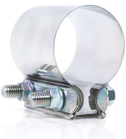 eLifecenter - 2-1/2 Exhaust Clamp, Stainless Steel, Silver