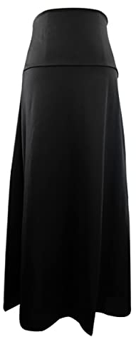 MilyaDE Damen Eleganter Maxirock Langer A-Linie Tellerrock Hohe Elastische Taille Midirock, 3XL/86-104cm, 109cm
