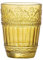 Bloomingville FEYZA - Vaso de cristal (10 x 8 cm, 260 ml, diseño en relieve), color amarillo