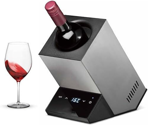 Refroidisseur à vin électrique, Refroidisseur à vin électrique, Refroidisseur de Bouteilles de vin et de Boissons avec Affichage LED, Seau à Glace à Une Bouteille, contrôle in