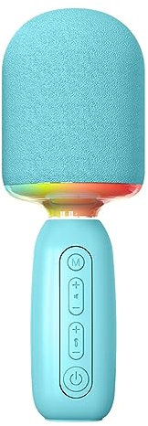 Micrófono de Karaoke Inalámbrico Bluetooth con Luz RGB, Altavoz de Micrófono de Karaoke de Mano para Niños Adultos, Compatible con Voz Inteligente AI, Cambio de Voz, Coro de 2