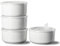 Adewnest Ceramic Bowls with Lids: 20 oz Microwave Safe Food Storage Containers for Soup, Salad, Cereal, Leftovers, Meal Prep, Lunch, Picnic, Camping, Serving - Airtight, White, Set of 4