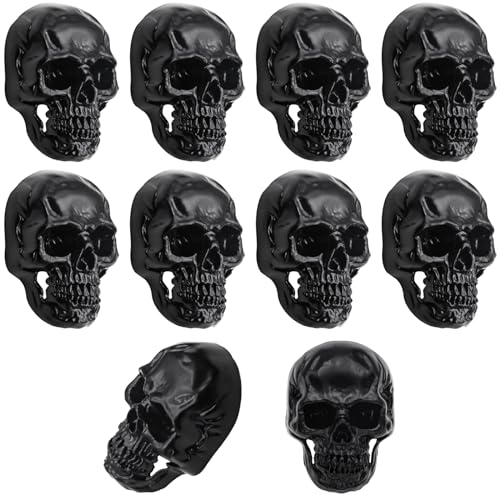 Coole Totenkopf-Kühlschrankmagnete, Skelett-Kühlschrankmagnete für Gothic-Küchendekoration, Büro-Whiteboards, Schließfächer, Zubehör, Akten, Fotos, Karten, Kalender (schwarz, 10 Stück)
