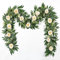 MEIVINES Eukalyptus Girlande 4 Stück Blumengirlande Mit Rose Künstliche Blumen，Blumengirlande Hochzeit Blumenranken Künstlich Für Hochzeit Hause Wand Garten Dekor(Weiß,2 Meter)