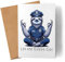 Let The Stress go Faultier Polizist Karte Grußkarte - Polizei Stressig Yoga Erholung