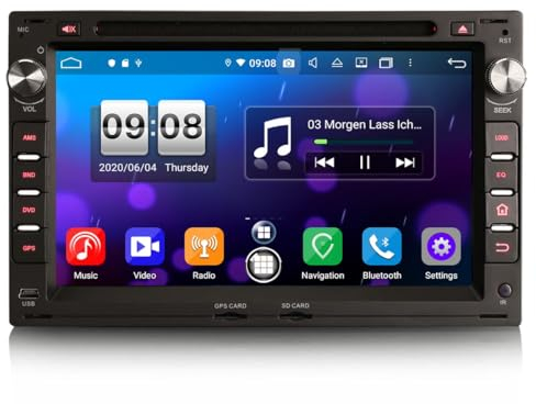 Erisin 8-Kern 4GB+64GB Android 11 Autoradio Bluetooth GPS Navi Für VW Passat Polo Jetta Sharan Golf 4 T5 Multivan Transporter Seat Leon Peugeot 307 CarPlay Android Auto DSP WiFi DAB+OBD2 RDS USB CD