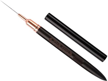 Porceosy Pinceau de précision Nail Art pointe fine 6/9/12/15/18mm ensemble cheveux ultra-fins manche en bois Portable débutant professionnel bricolage couleur dessin Liner pointage E