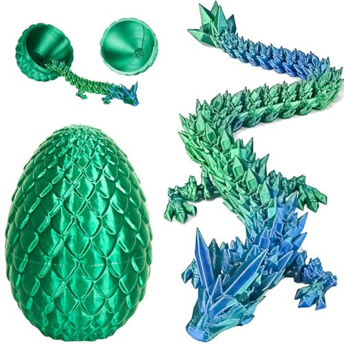 Dracheneier 3D-gedruckte Fidget-Spielzeuge für Erwachsene Überraschungsgeschenke für Kinder Freunde Kollegen Geburtstag Halloween Weihnachten Ostern Festgeschenke (Weihnachtsgrün)