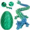 Dracheneier 3D-gedruckte Fidget-Spielzeuge für Erwachsene Überraschungsgeschenke für Kinder Freunde Kollegen Geburtstag Halloween Weihnachten Ostern Festgeschenke (Weihnachtsgrün)