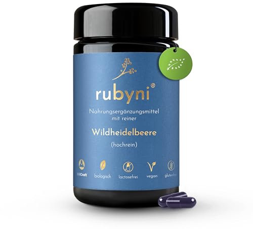 rubyni® Wildheidelbeere (90 Kapseln) • Reiner Bio-Wildheidelbeerextrakt mit Anthocyanen • Sekundäre Pflanzenstoffe • Natürliches Nahrungsergänzungsmittel • 100% biologisch & vegan