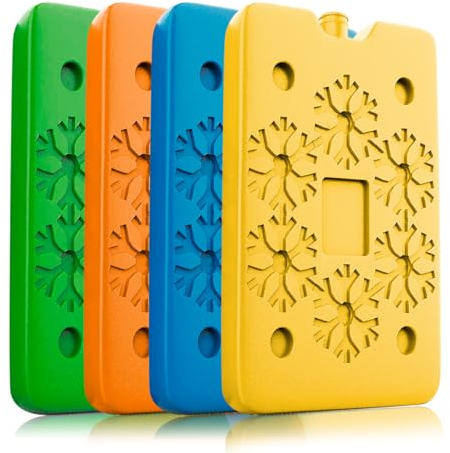 Kühlakkus für Kühltasche, Flache Kuehlakku, 4 Stück/200 ml, Wiederverwendbarer Ultradünner kühlelement, Extra Dünn & Lange Kühlleistung für unterwegs, 16 x 11 x 1,5 cm, Lebensmittel frisch zu halten