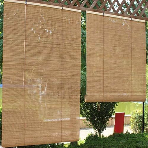JIAJUTUI001 Tapparella Avvolgibile in Bamboo a Rullo, Naturale Tende a Rullo Tende in Bambu da Esterno Giardini,per Interni,Personalizza Cortina da Sole in bambù per Finestra (165x240cm/65x95in)