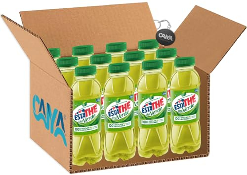 Estathe' The Verde Vero Infuso di Foglie di The 400ml [CAIYA® BOX da 12 Bottiglie]