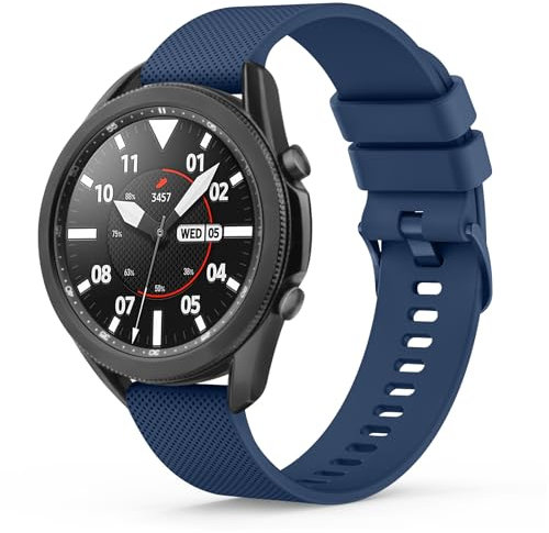 Silicone Strap Compatible With Samsung Galaxy Watch 46mm /Galaxy Watch 3 45mm /Gear S3 Frontier/Classic, 22mm Adjustable Silicone Replacement Band(Navy blue)