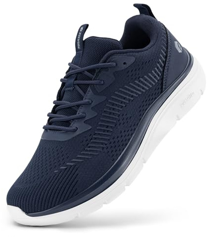 FitVille Scarpe da Camminata Uomo Extra Larghe Leggere Sneaker Casual Traspiranti Scarpe Sportive Blu Navy 44 EU X-Larga