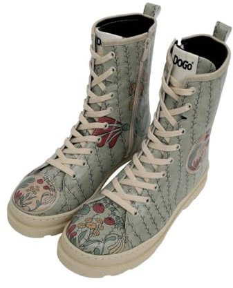 Women Vegan Leather Turquoise Long Boots - Kindness Grows Design