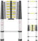 Telescopic Ladder, 4.4M Stainless Steel Thickened High-Strength Loft Ladder, Portable Ladders Extendable with Non-Slip Feet Adjustable Height for Roof Attic Caravans