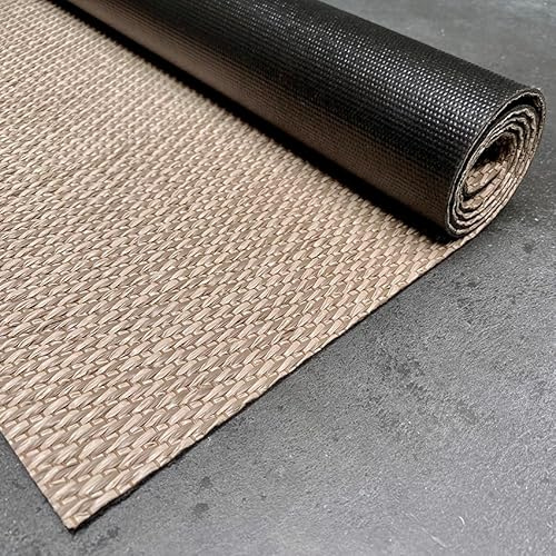 Vinyl Teppich Premium Qualität Innen und Außen Hochwertig Beige 200x400 cm | Rutschfest abwaschbar wasserfest extra flach PVC Teppich für Küche Läufer Wohnzimmer Outdoor Flur Terrasse Bad STORESDECO