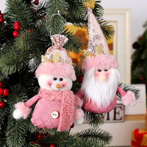 2 Pièces Gnome De Noël, Peluche Elfe, Décoration Nain, Lutin Sans Visage, Cadeau Pour Déco Cheminée Et Noël (Rose-2)