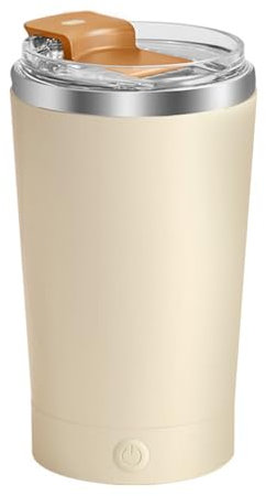 DONGKER Taza de agitación automática, 380 ml, 7000 rpm, eléctrica, magnética, con tapa, recargable para café, té, chocolate caliente, leche y cacao