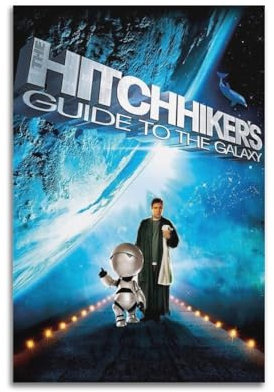 Filmposter The Hitchhiker's Guide to The Galaxy, dekoratives Gemälde, Leinwand, Wandposter und Kunstdruck, moderne Familienschlafzimmer-Dekoration, Poster, 60 x 90 cm