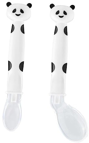 LIFKOME Cucharas Para Bebés Mango De Silicón Seguras Y Duraderas Ideales Para Pasta De Arroz Y Alimentos Suaves
