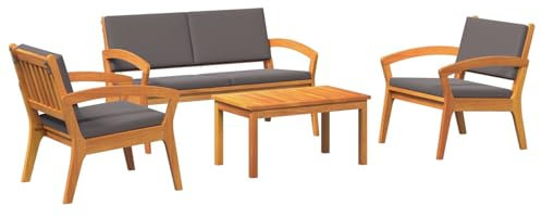 vidaXL Bistrogarnitur 4 pcs Braun 75 x 45 x 38cm Massivholz Akazie, Garten- und Terrassenmöbel, modernes Bistro-Set, haltbare Outdoor-Stühle, Akazienholz-Gartenmöbel