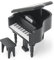 Odoria Puppenhaus Klavier Miniatur Piano: 1/12 Maßstab Wichtel Flügel Schwarz mit Klavierbank Vintage Antik Wohnzimmer - Mini Musikinstrument Modell Möbel Holz Schlafzimmer