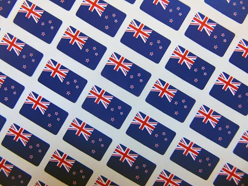 Kleine Mini-Aufkleber, 20 x 12 mm, Neuseeland-Flagge, 64 Stück