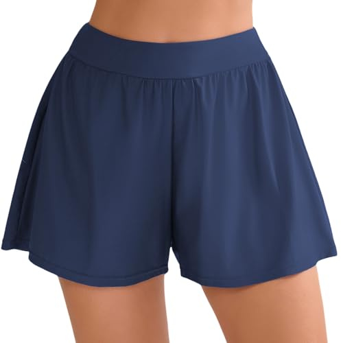 Halcurt Badeshorts Damen Badehose Schnell Trocknende Schwimmshorts S-XXL | Bauchkontrolle, Elastischer Bund, Slip-Futter, Lockere Passform, Atmungsaktiv, Strand Boardshorts Surf Schwimmhose