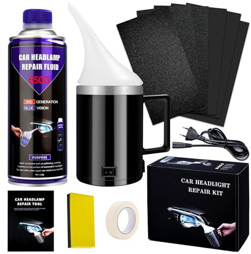Renovateur Phare Voiture - 650g Kit Renovation Phare voiture, Kit Polissage Phare Voiture, Kit Nettoyage Phare Voiture, Kit Rénovation Phare, Kit de Restauration de Phares pour Moto et Auto
