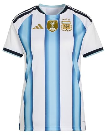 adidas Argentinien Heimtrikot für Damen, WM 2026, kurz, Weiß / Eisblau / Hellblau, 40